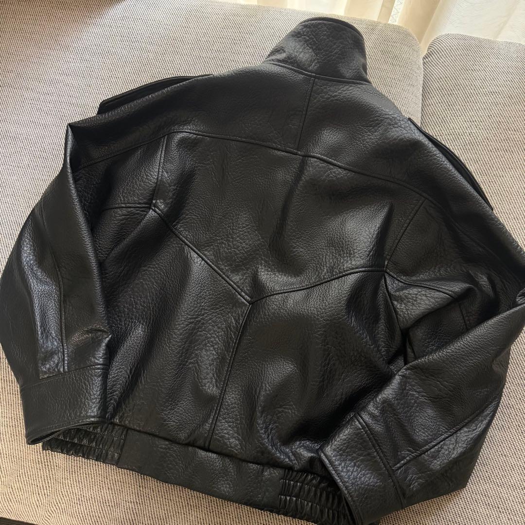 【ほぼ新品】ZARA レザー　ジャケット　大人気　ブラック　YSL M バズり