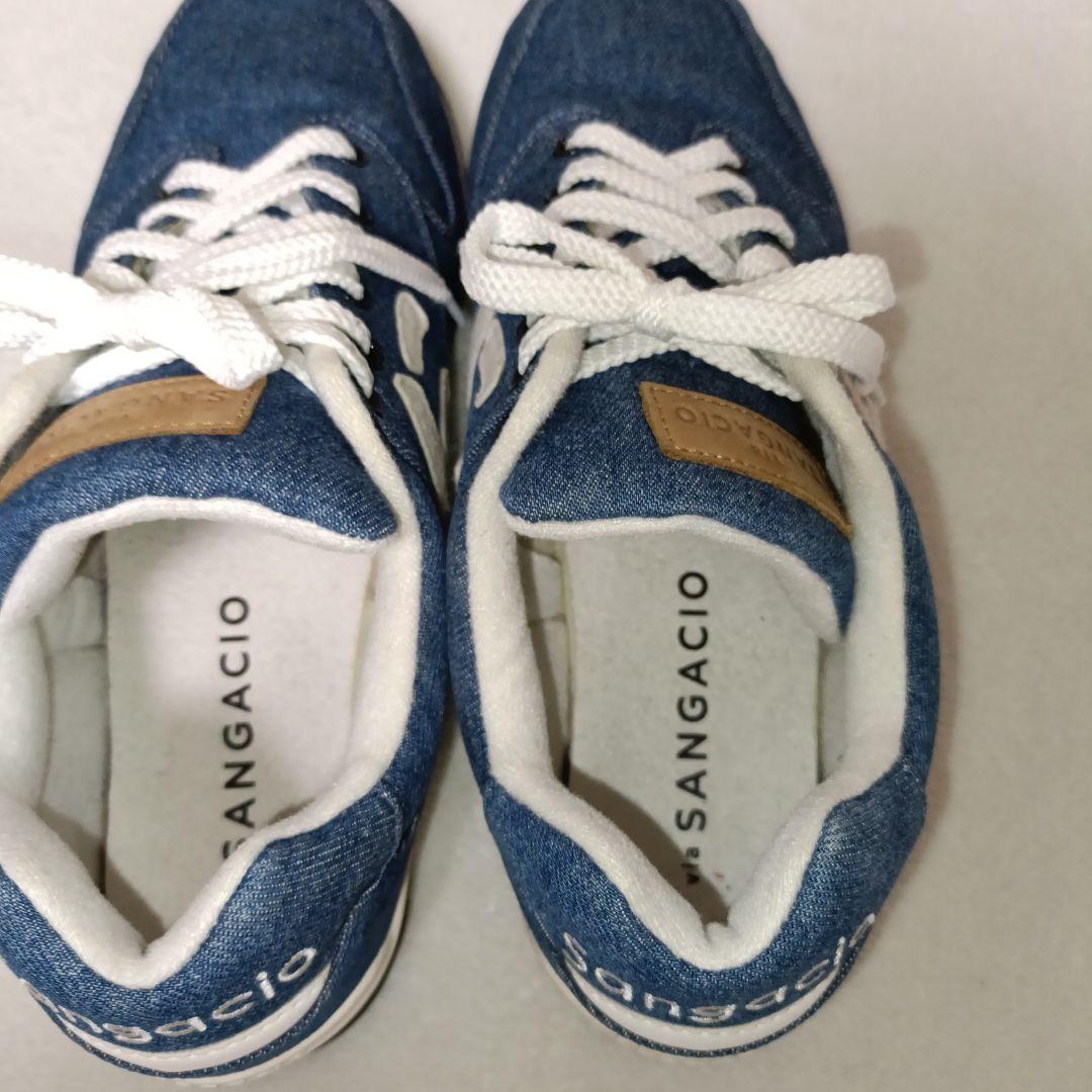 via SANGACIO にゅ～ず jeans スニーカー　にゅデニムスニーカー