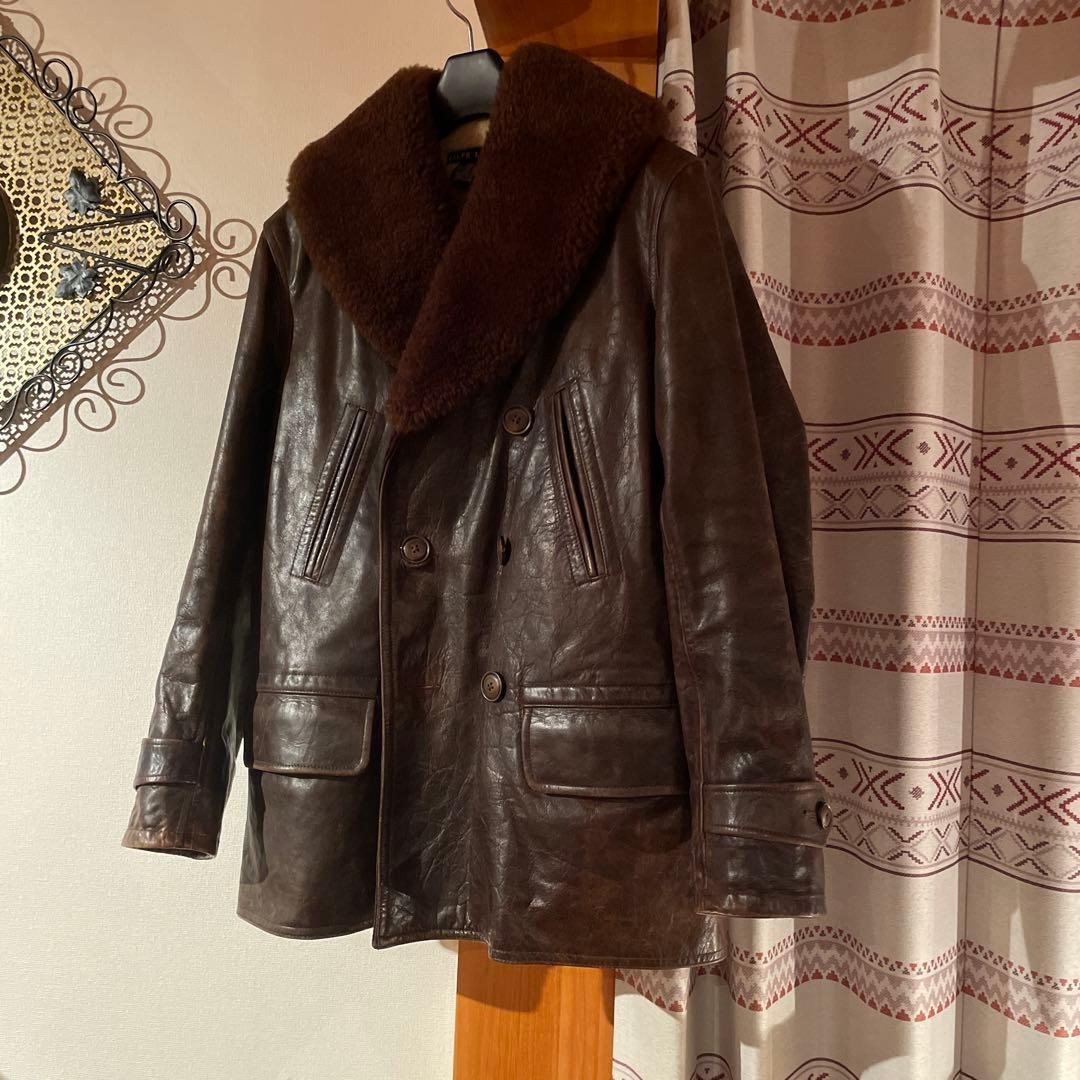 Ralph Lauren ラルフローレン　レザー　カーコート　ムートンコート