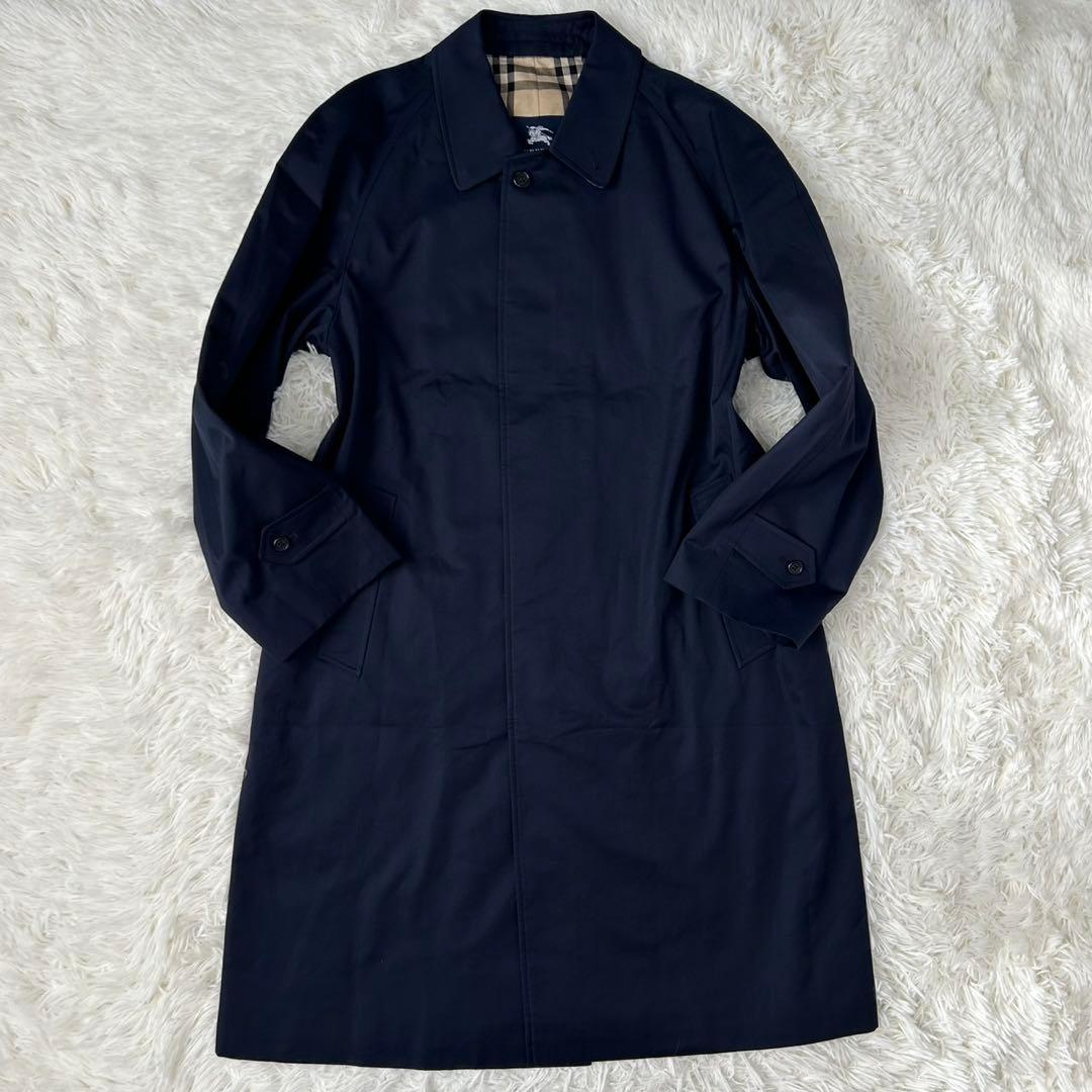 【極美品/L】バーバリーロンドン ステンカラーコート アウター ノバチェック