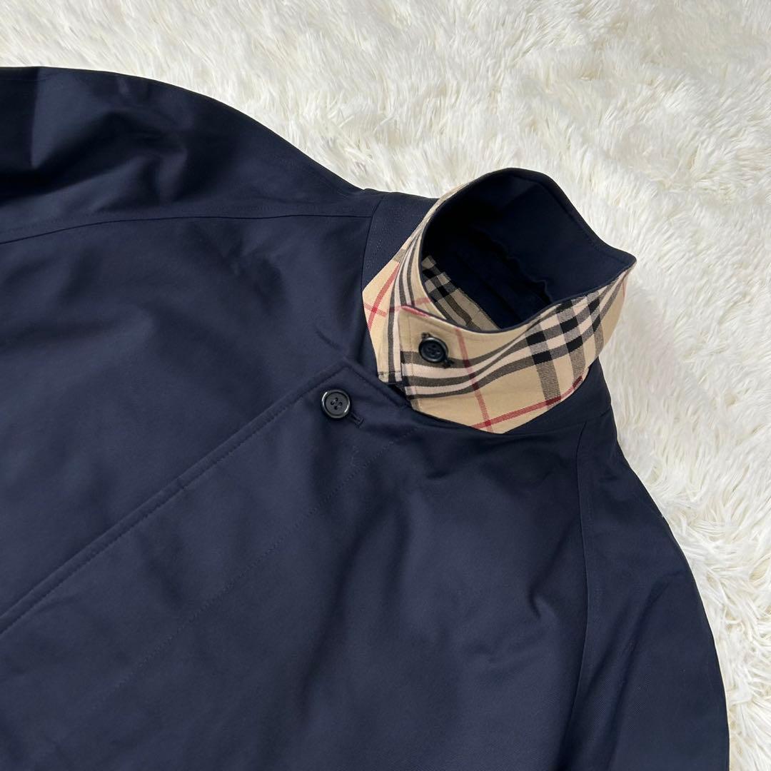 【極美品/L】バーバリーロンドン ステンカラーコート アウター ノバチェック