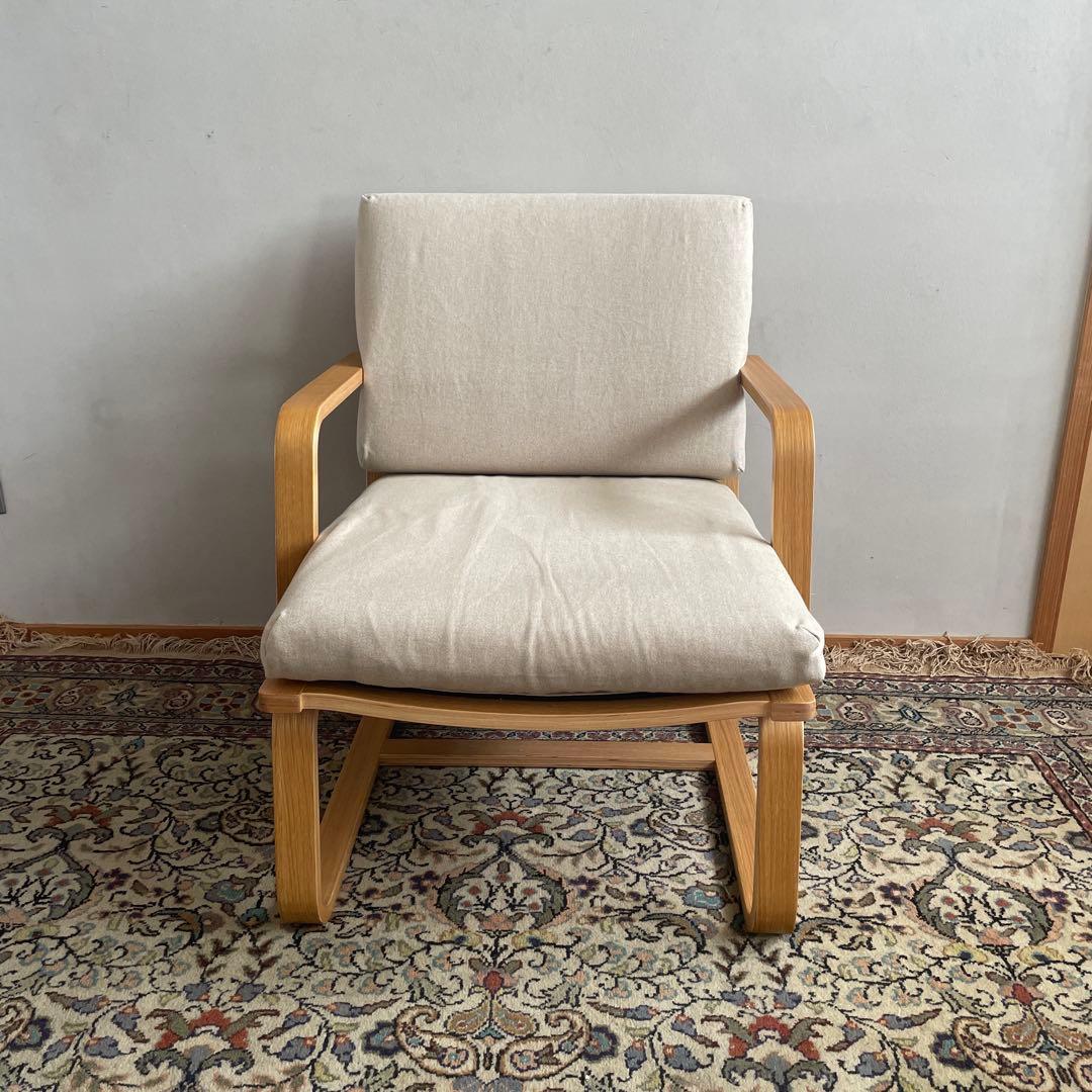 無印良品　リビングでもダイニングでもつかえるソファチェア・オーク材②