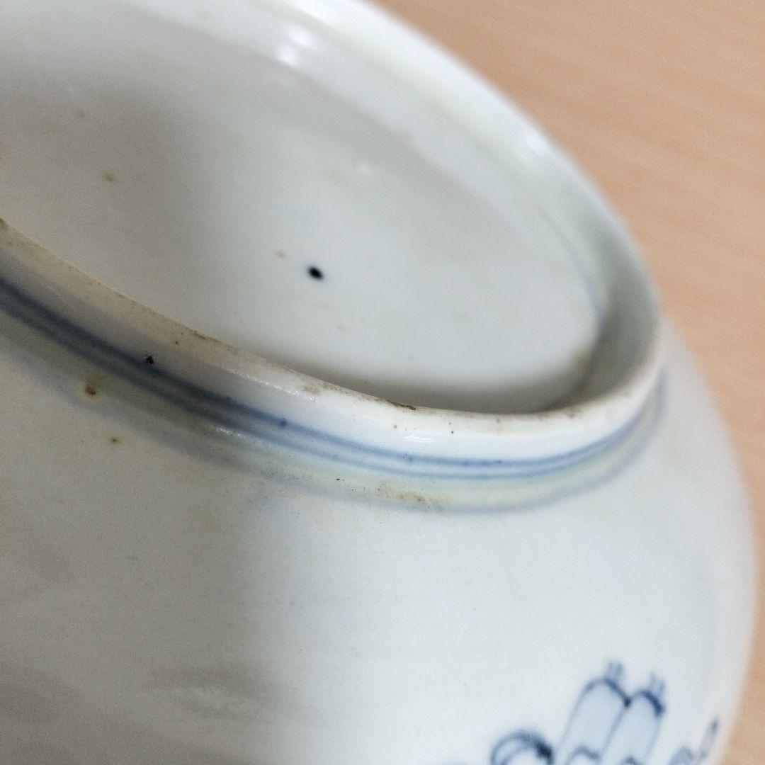 古伊万里　色絵桔梗文七寸皿　明治時代