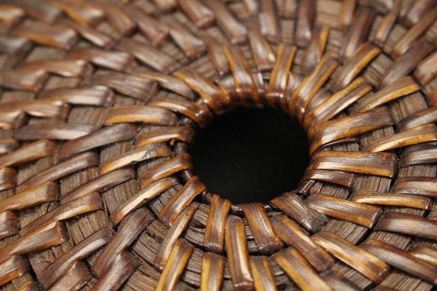 煎茶 古竹藤網 円形 瓶敷 大小 六件 まとめて(K-A908)