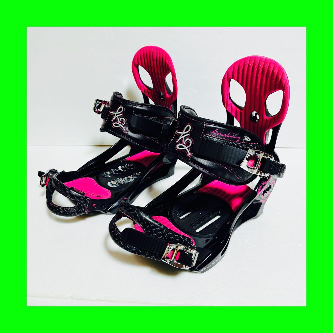 K2 スノーボードビンディング Mサイズ　ブラック/ピンク初心者女性レディース