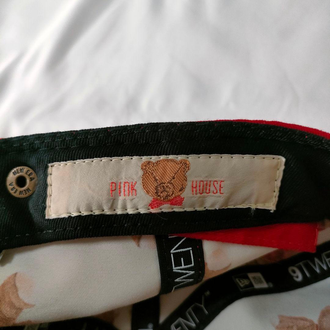 希少 ピンクハウス×ニューエラ 920 テディベア 刺繍 パッチ 赤