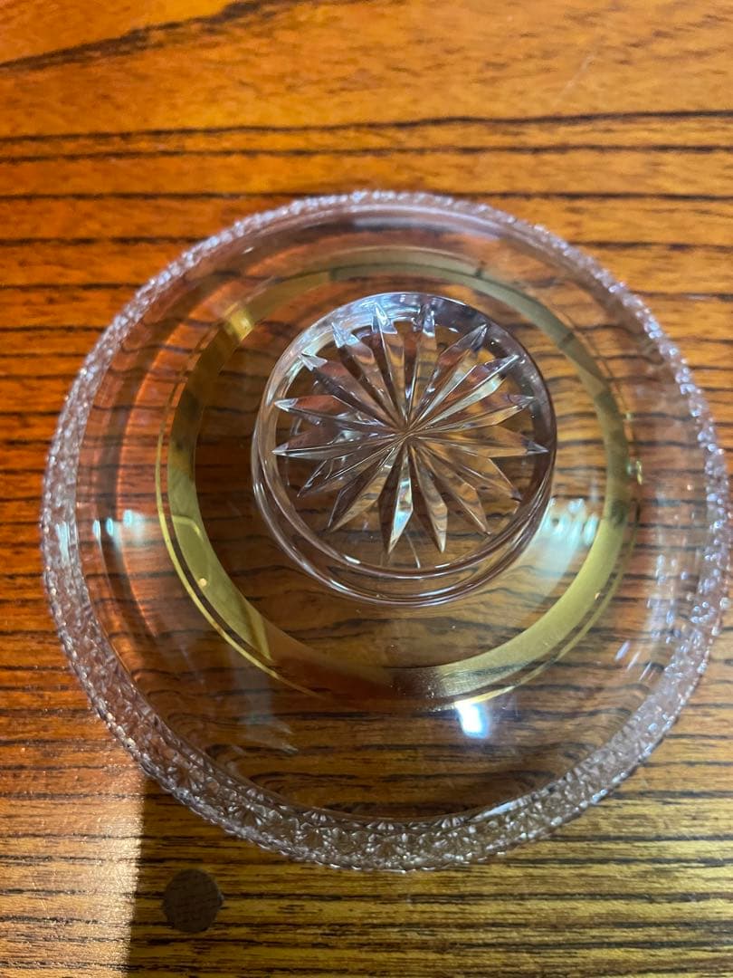 hoyacrystal 煮物椀　金彩　切子　菊繋ぎ柄　ホヤクリスタル×1