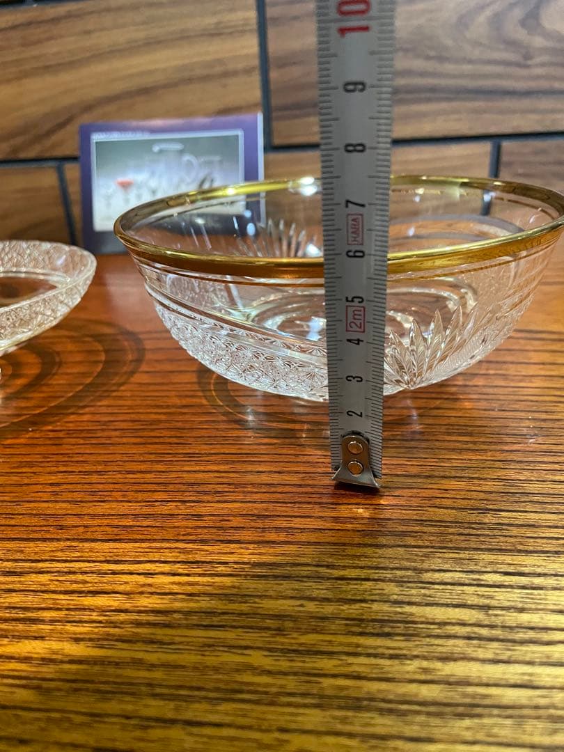 hoyacrystal 煮物椀　金彩　切子　菊繋ぎ柄　ホヤクリスタル×1