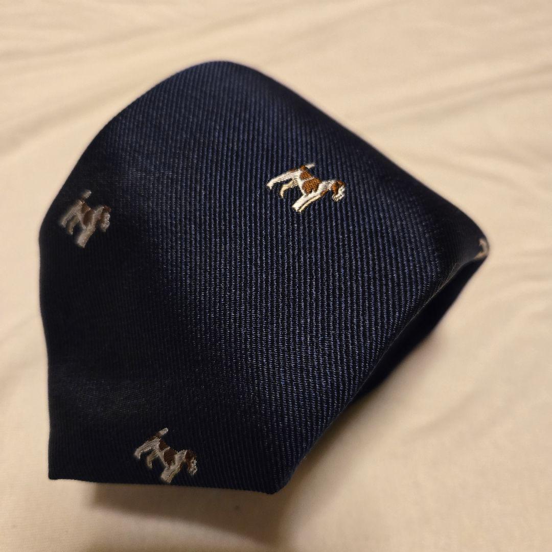 Q】ドレイクス　アニマル柄　ネクタイ　ラルフローレン　ビームスプラス