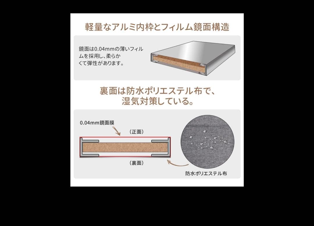 スタンドミラー フィルムミラー シンプル　壁掛け　鏡　ダンスミラー　トレーニング