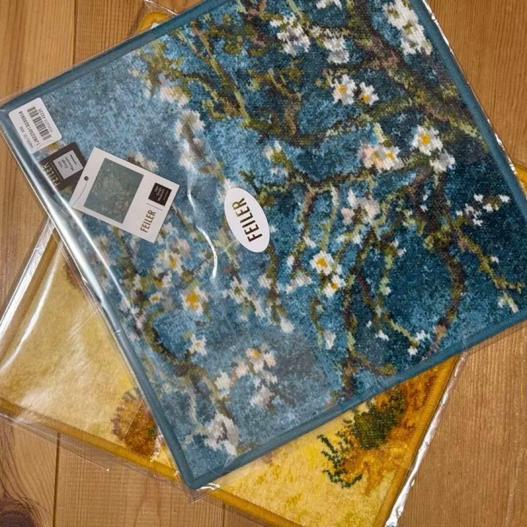 新品 フェイラー ハンカチ ゴッホ サンフラワーズ アーモンド ブロッサム