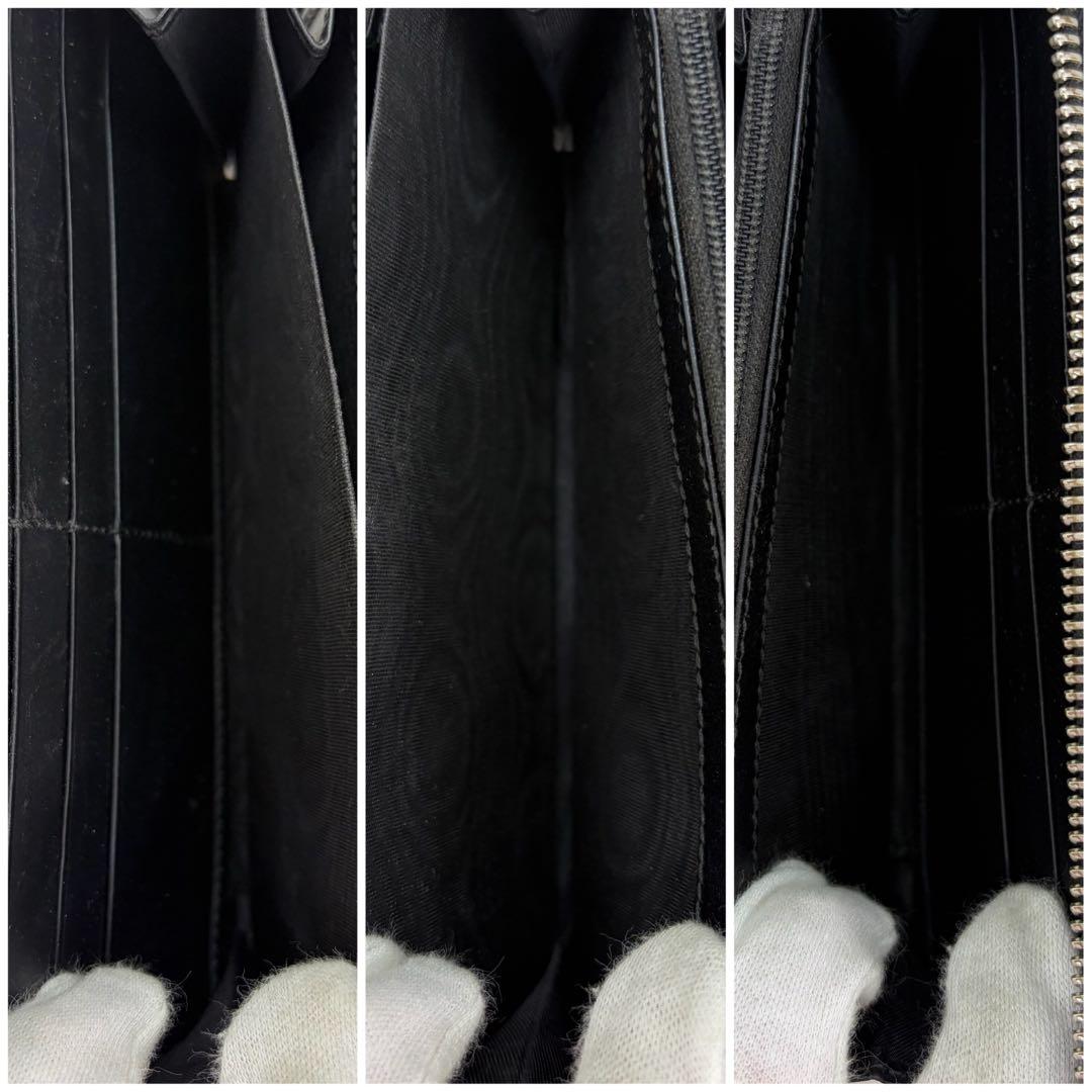 美品✨ グッチ　長財布　ラウンドファスナー　ナイト　クーリエ　レザー　ブラック