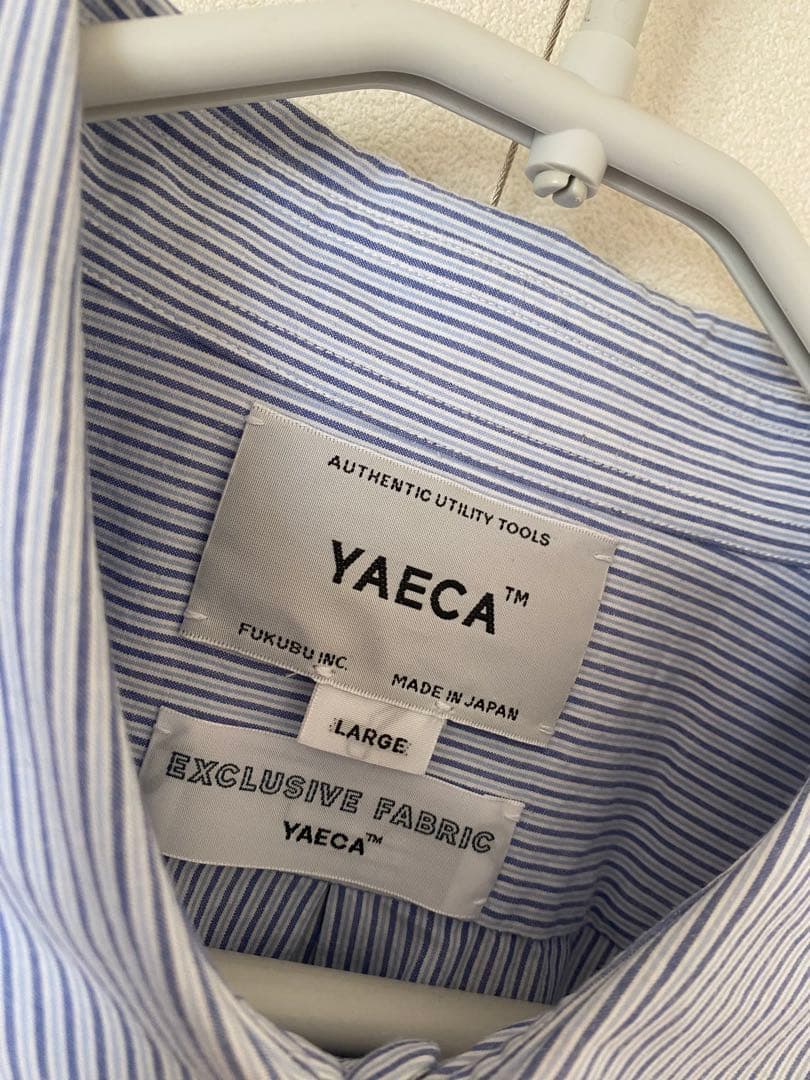 YAECA ボタンシャツワイド　ストライプ　Lサイズ