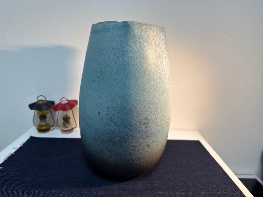 信楽焼 花瓶 花入れ 金彩変形 陶器 壺 オブジェ モダン フラワーベース