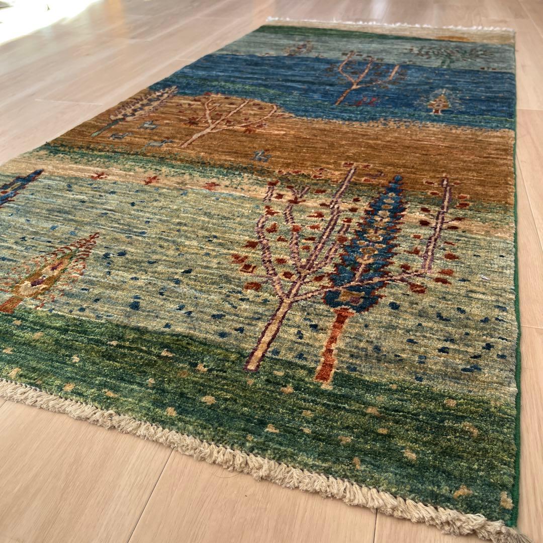 トルコ絨毯 手織りウール 155×71cm 保証書付