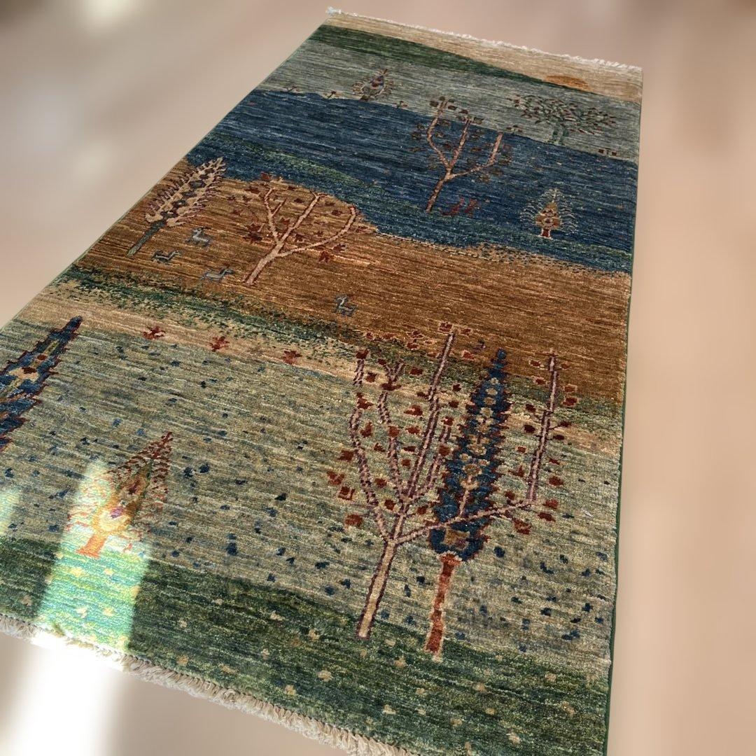 トルコ絨毯 手織りウール 155×71cm 保証書付