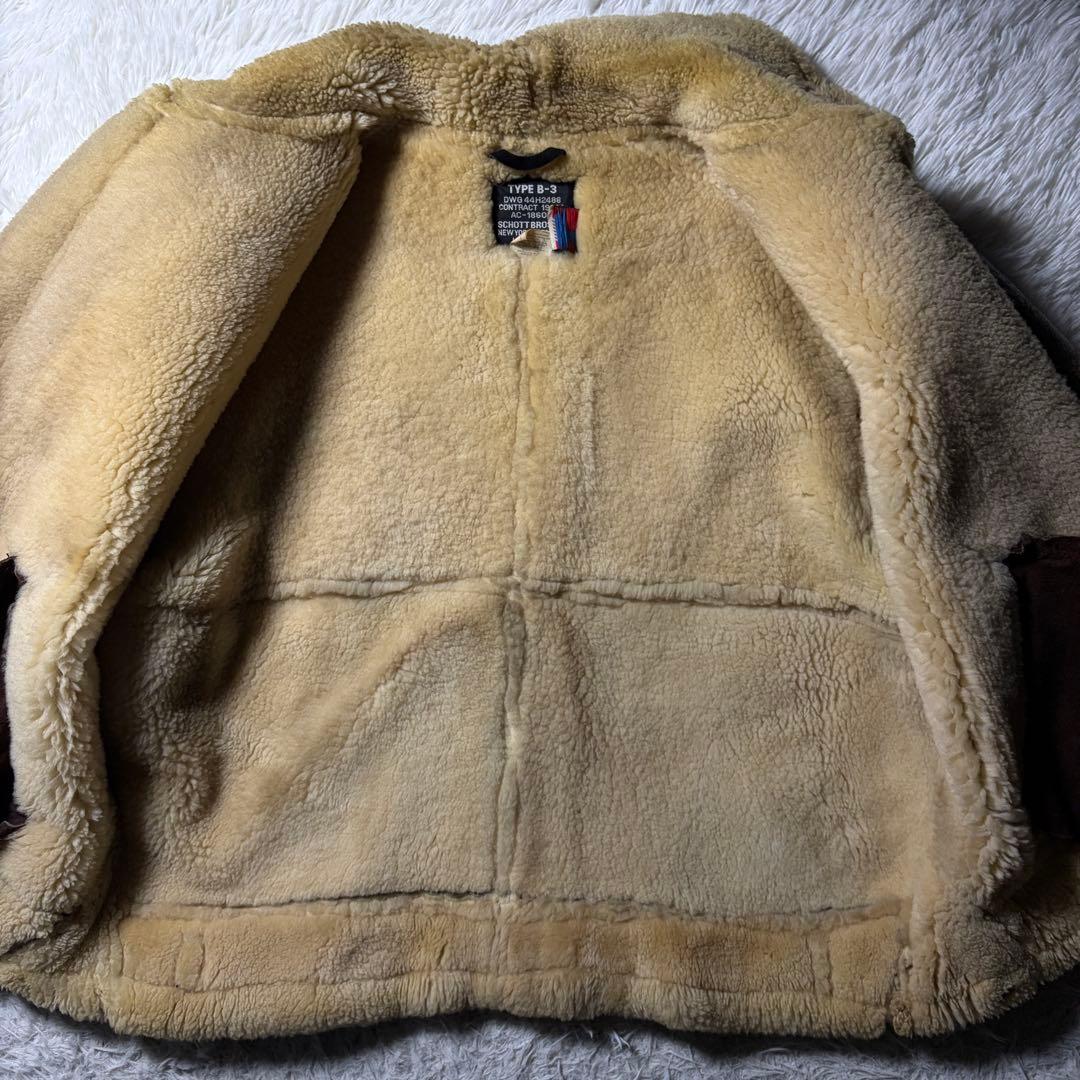 【ビッグサイズ】schott フライトジャケット　B-3 ムートン　羊革　44