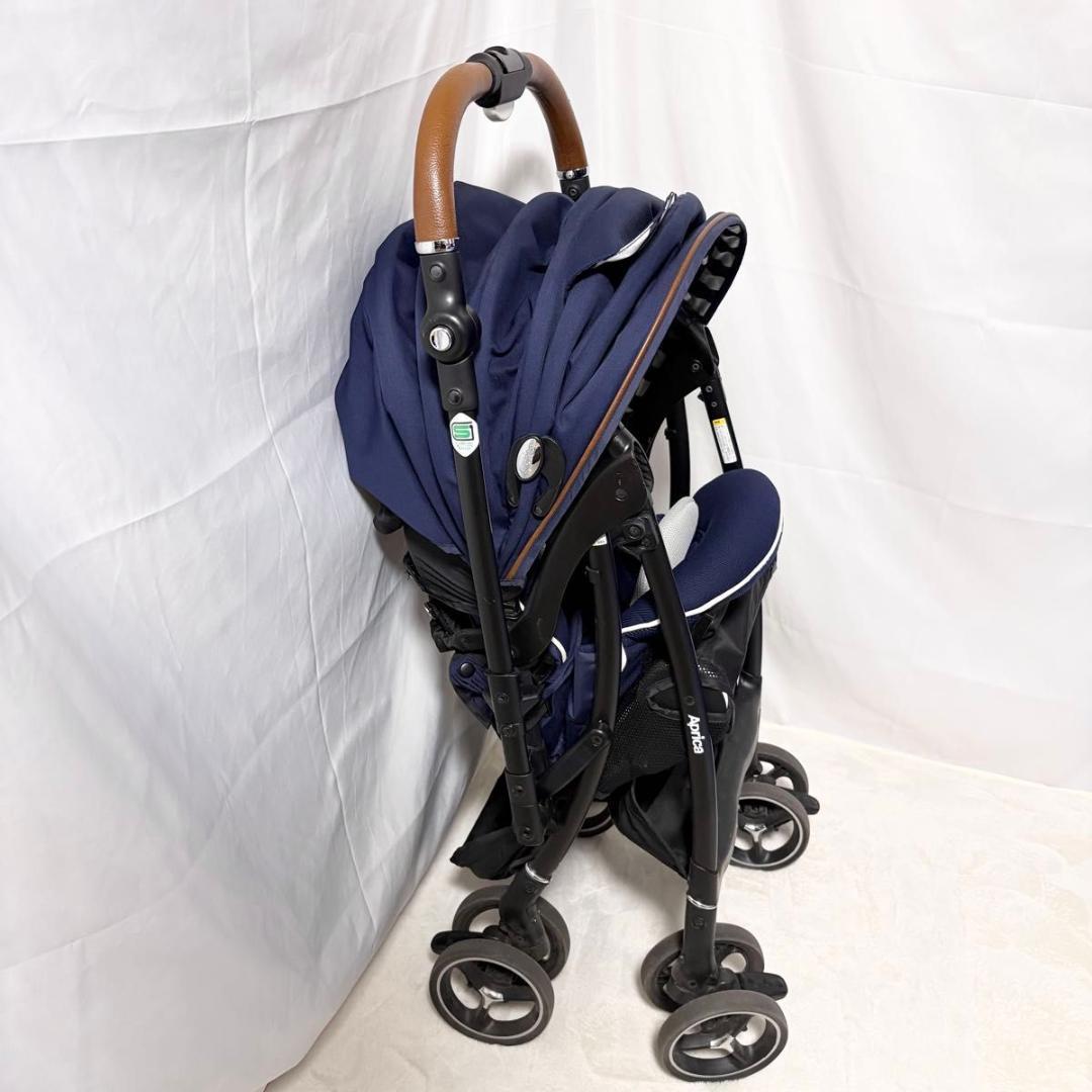 美品 アップリカ ラクーナ ビッテ　クッション レザーハンドル Aprica