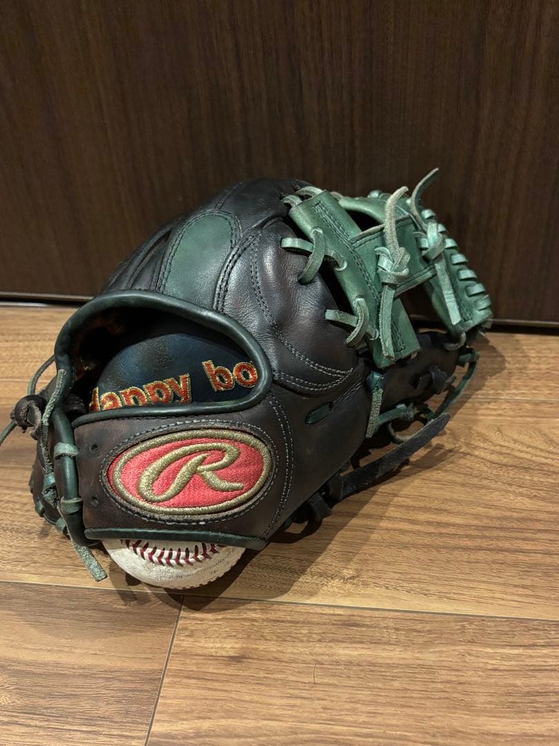 Rawlings 硬式野球グローブ 右投げ 黒/緑 内野用