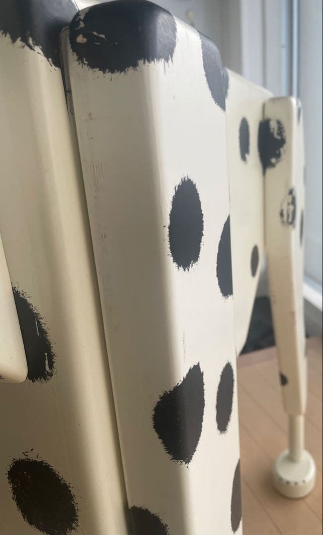 大型サイドテーブル ダルメシアン白80×110×22