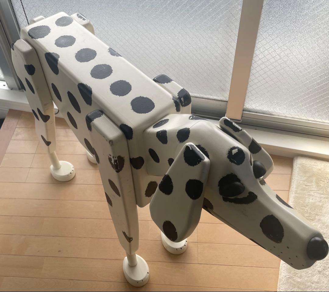 大型サイドテーブル ダルメシアン白80×110×22