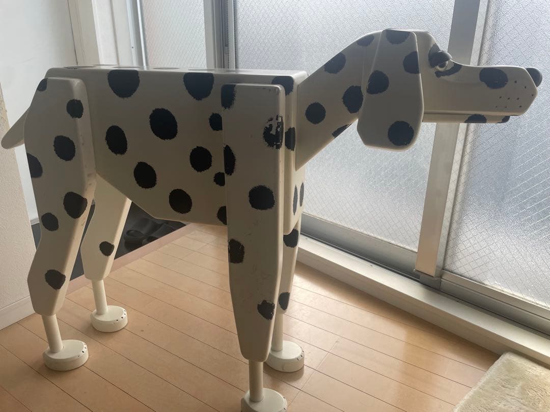 大型サイドテーブル ダルメシアン白80×110×22