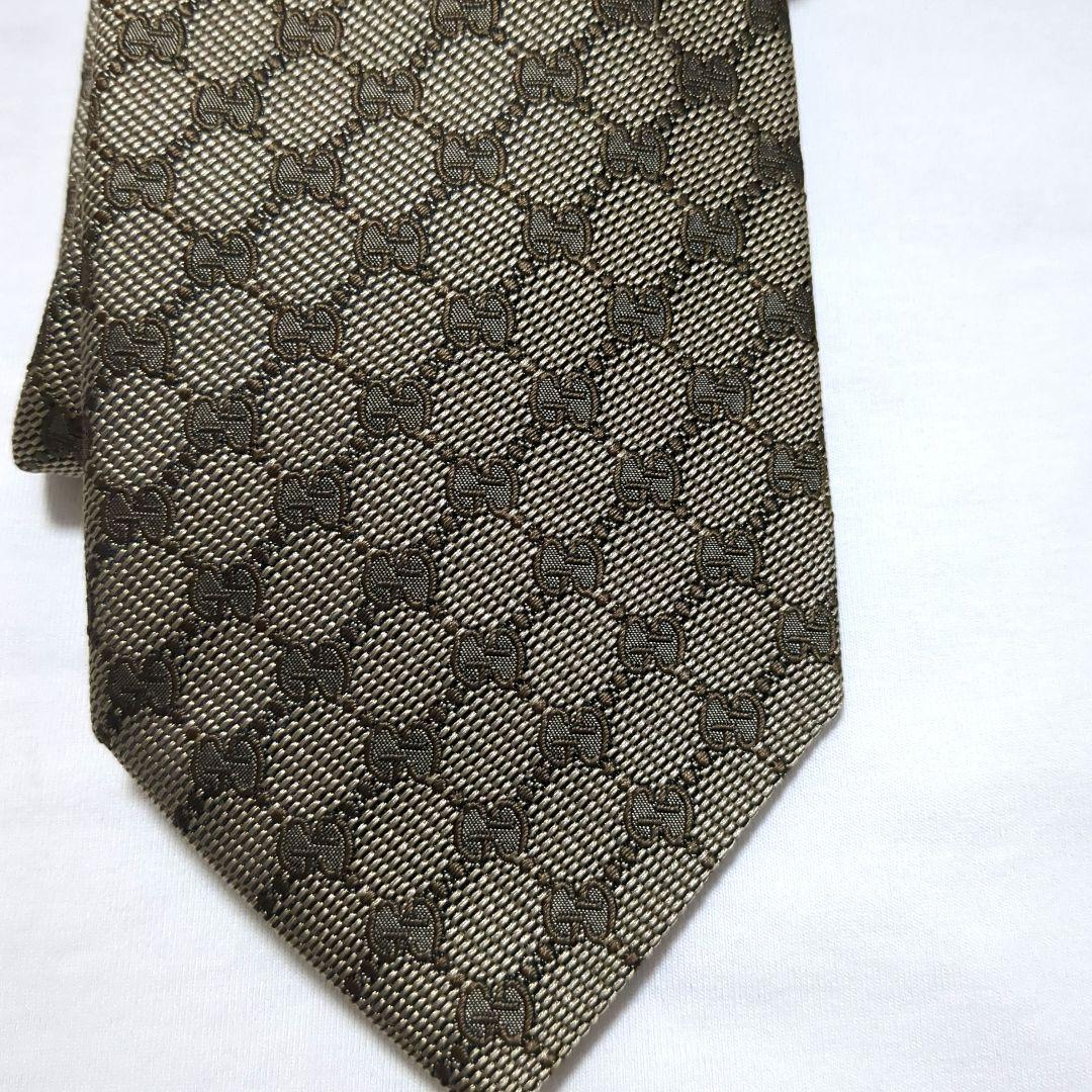 GUCCI シェリーライン ネクタイ ベージュ系