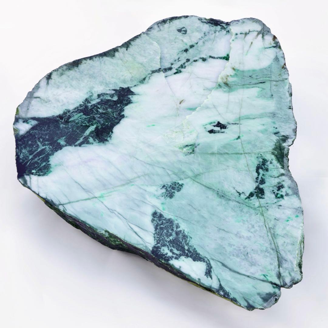 上質翡翠　紫翡翠　緑　ヒスイ　原石　輪切　玉　特大　材料　自然石　鉱石　鉱物