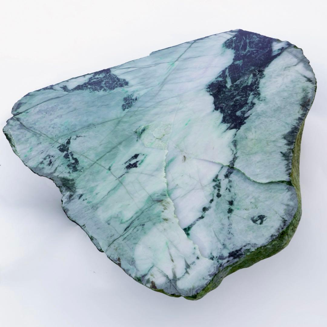 上質翡翠　紫翡翠　緑　ヒスイ　原石　輪切　玉　特大　材料　自然石　鉱石　鉱物