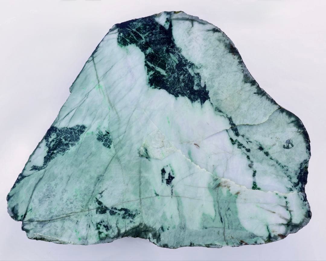 上質翡翠　紫翡翠　緑　ヒスイ　原石　輪切　玉　特大　材料　自然石　鉱石　鉱物