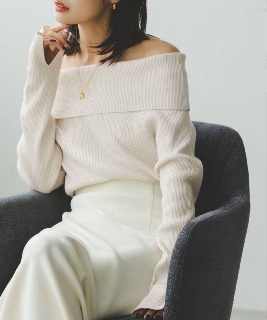 NOBLE ラメmixオフショルニット　ノーブル