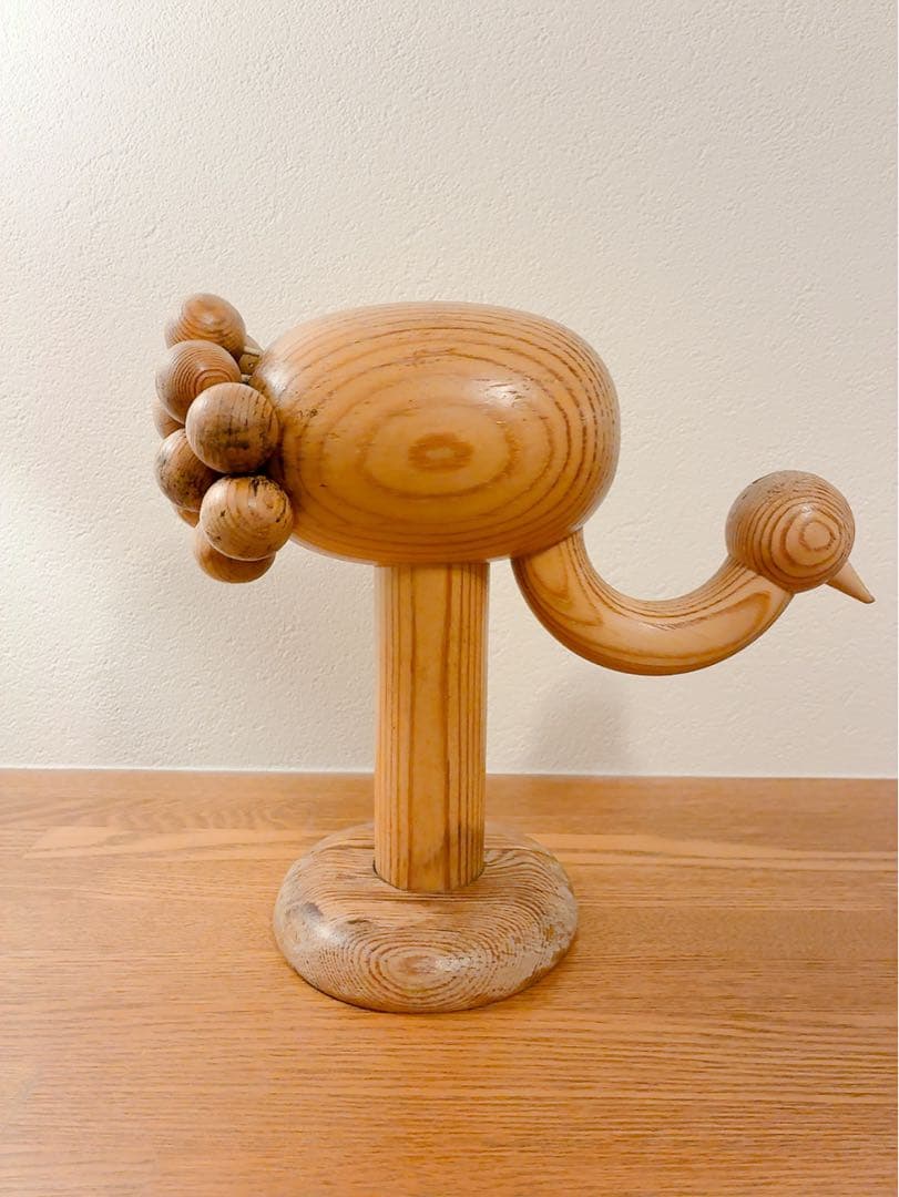 北欧アーリッカ木製(パイン＝松)、Kurki(黒鶴) 置物 : ヴィンテージ