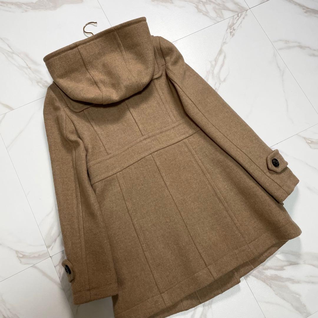 バーバリーブルーレーベル ダッフルコート フード トグル チェック 刻印