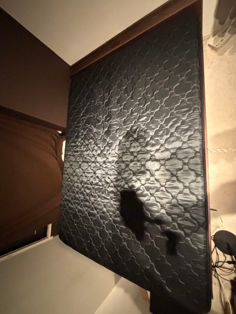 黒　ダブルスプリングマットレス　フレーム