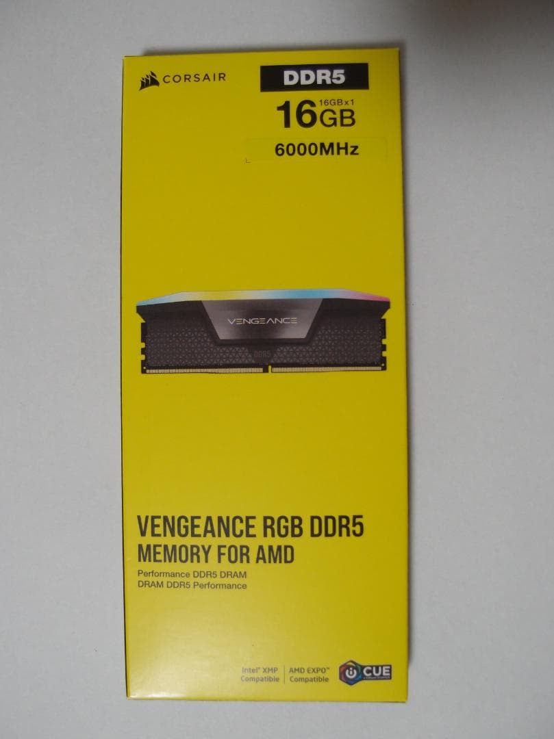 メモリー CORSAIR DDR5 VENGEANCE RGB 16GB 6000Mhz