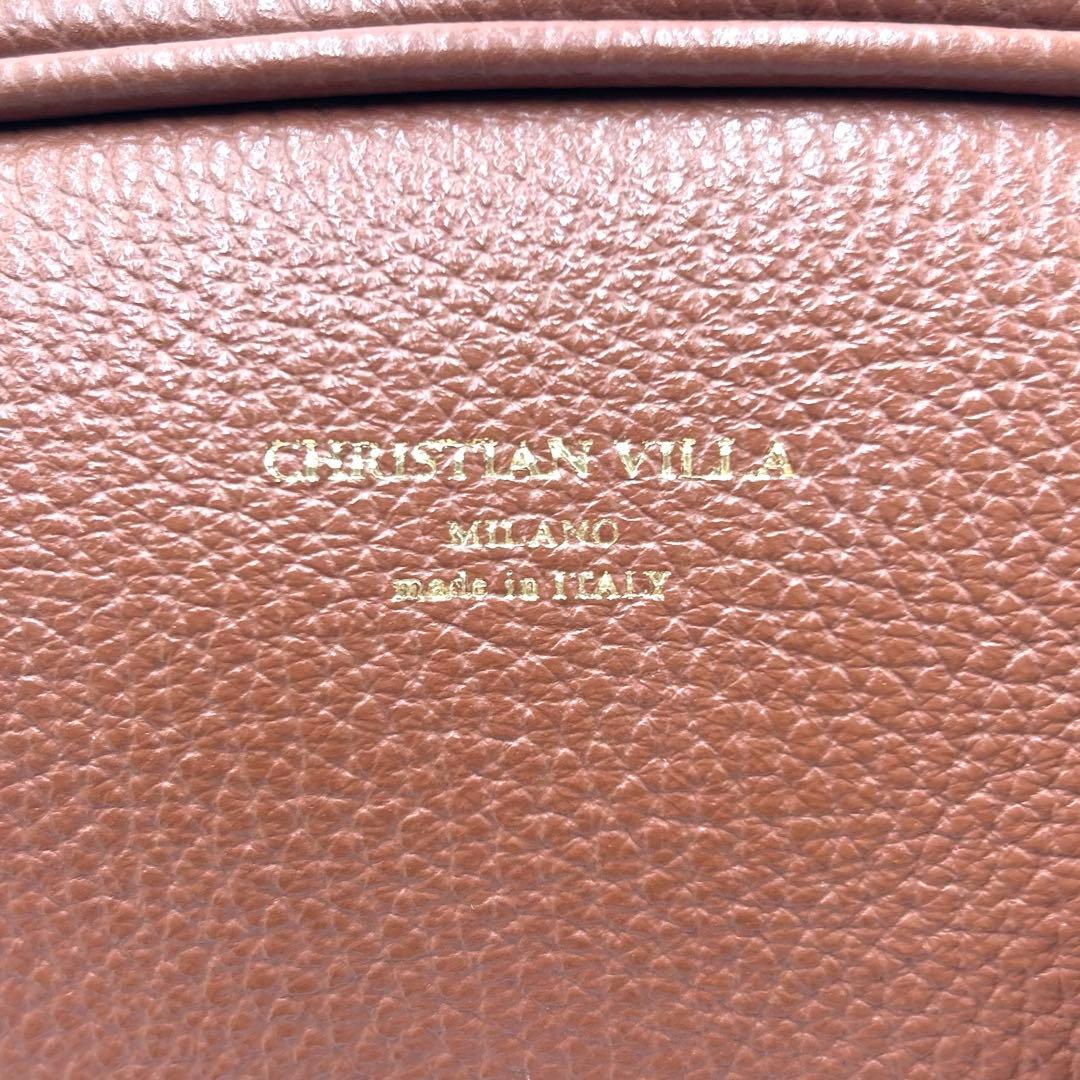 【極美品】CHRISTIAN VILLA ボストンバッグ ブラウン 2way