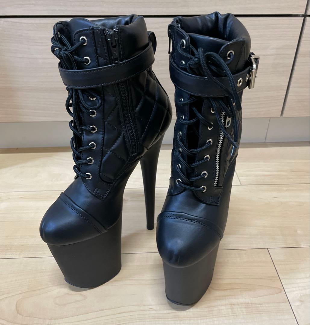 Pleaser ショートブーツ ポールダンス 8インチ サイズ6 ブラック