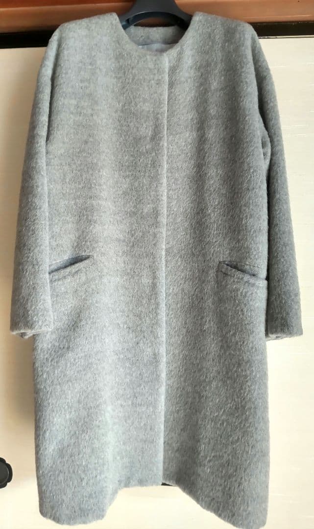 美品★トゥモローランド アルパカシャギー ノーカラーコート