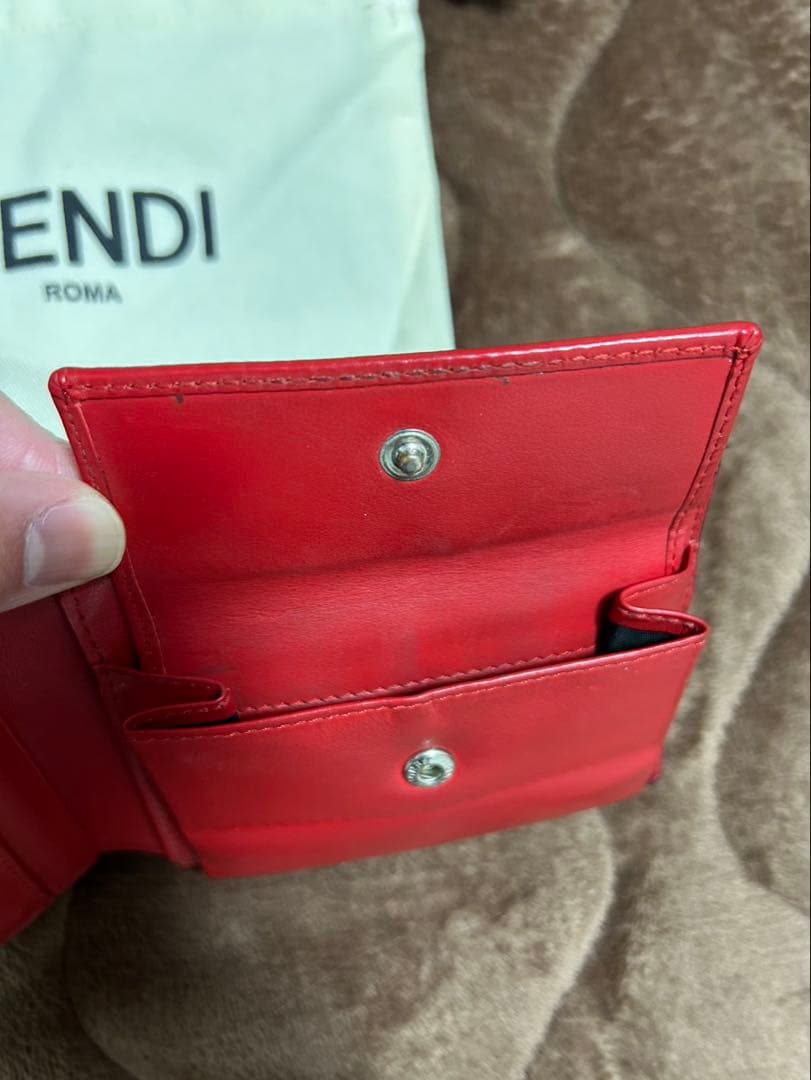 FENDI フェンディ モンスター　バグズアイ２つ折り財布　ウォレット　本革