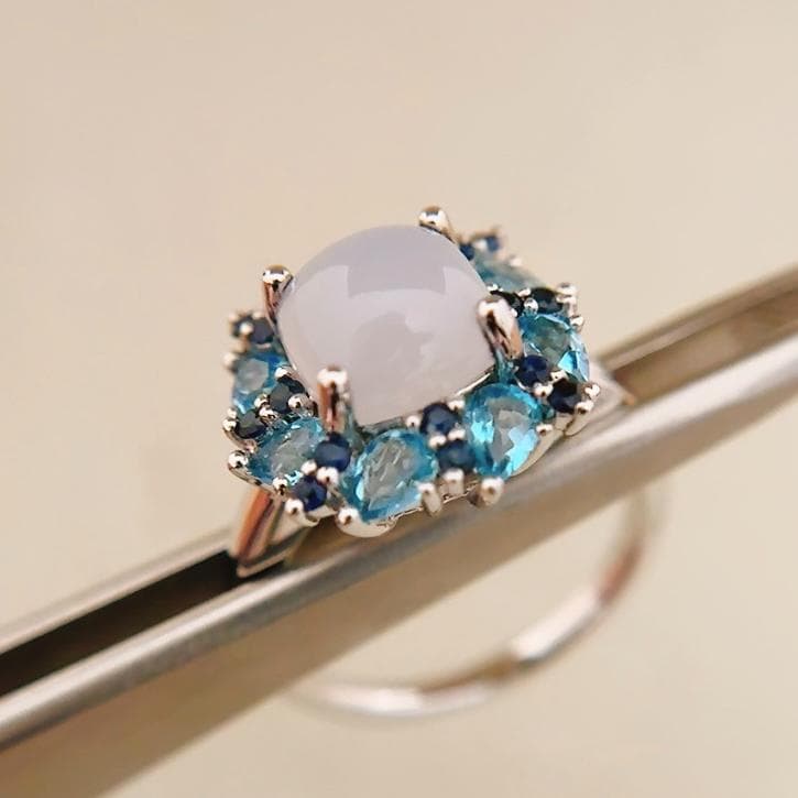 (˶'ᵕ'˶)⸝♡  SV925 天然 サファイア トパーズ カルセドニー