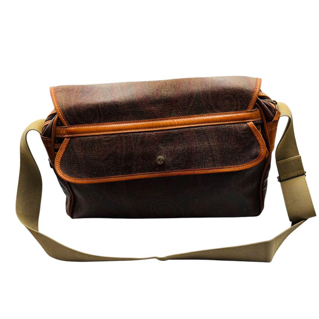 希少エトロ メッセンジャーバッグ ペイズリー 大容量 特大 肩掛け クロスボディ