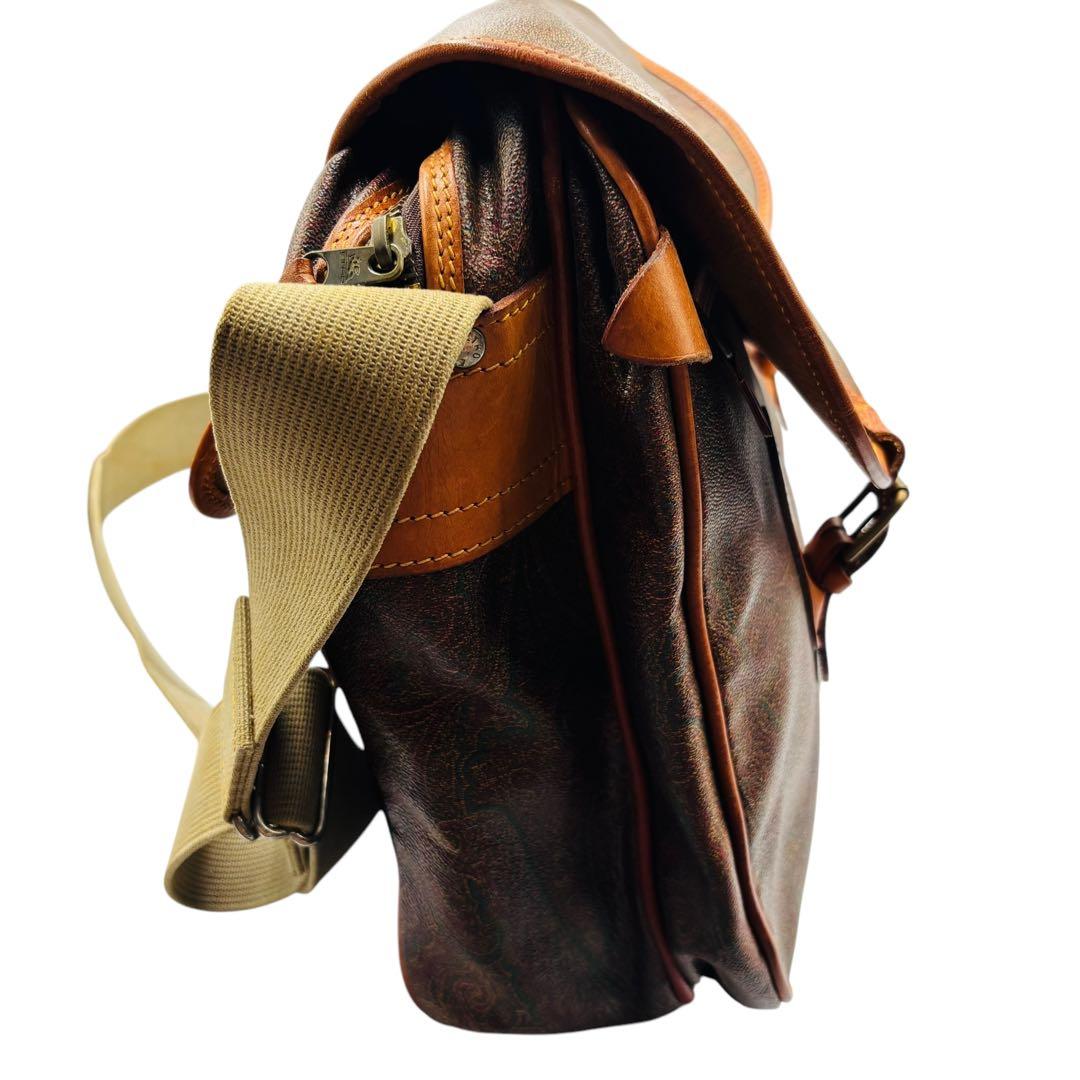 希少エトロ メッセンジャーバッグ ペイズリー 大容量 特大 肩掛け クロスボディ