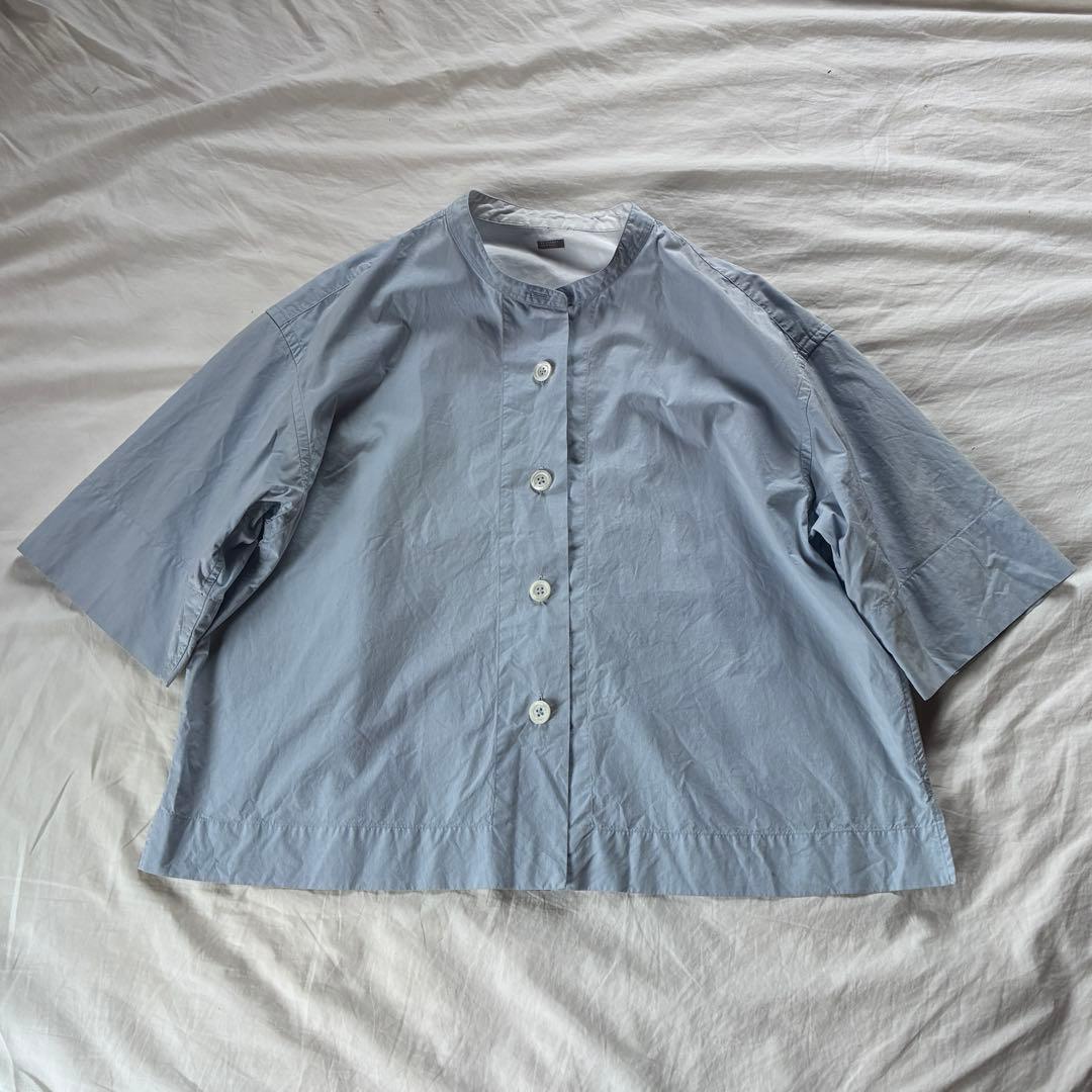 MARGARET HOWELL 半袖シャツ サックスブルー マーガレットハウエル
