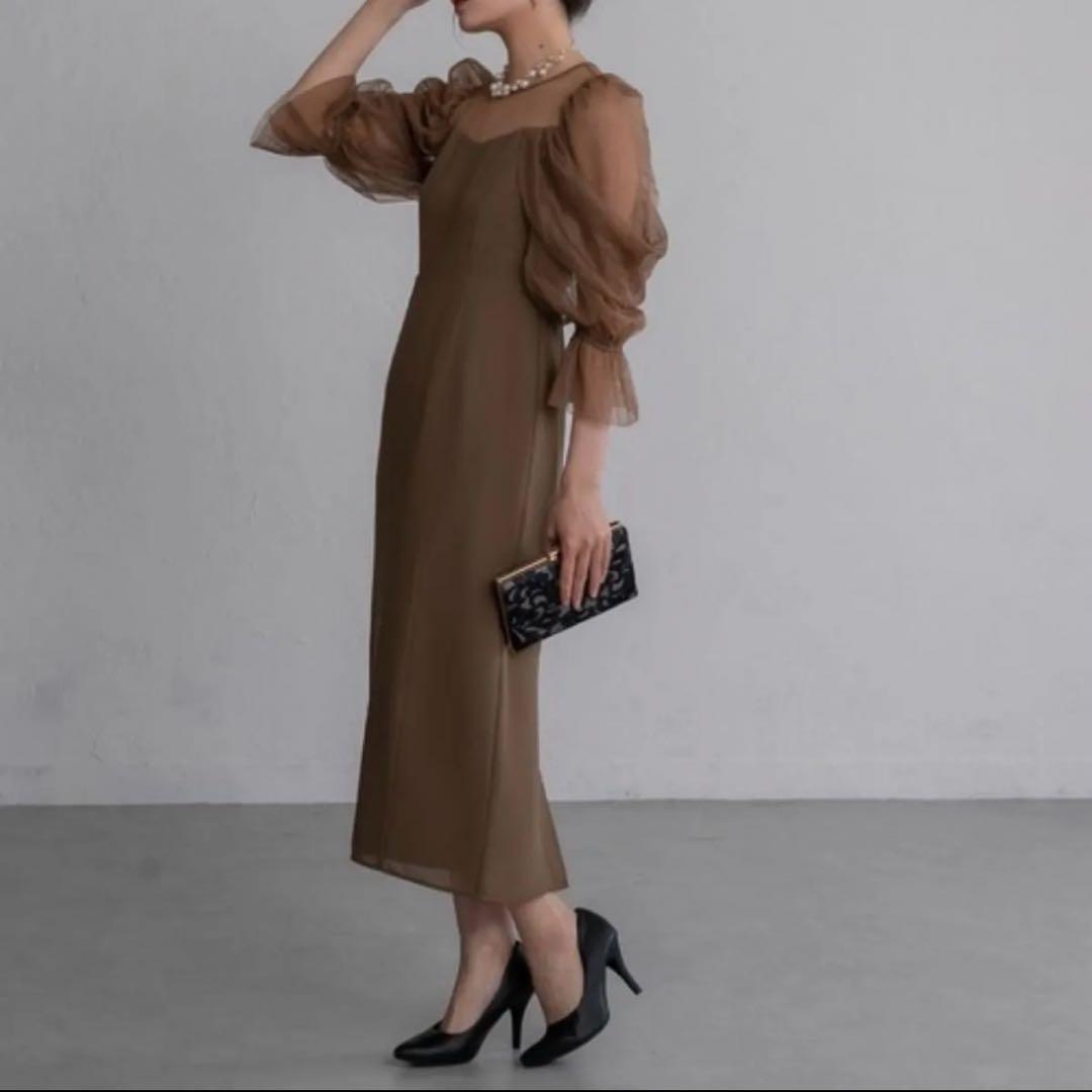 チュールオフショルドレス　オケージョンドレス　パーティドレス