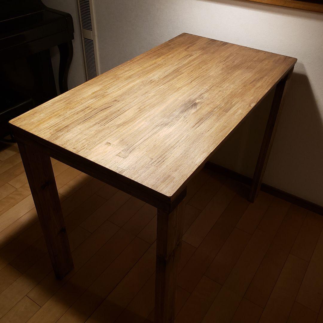 110X60木製脚ウォールナットワックス仕上げテーブル