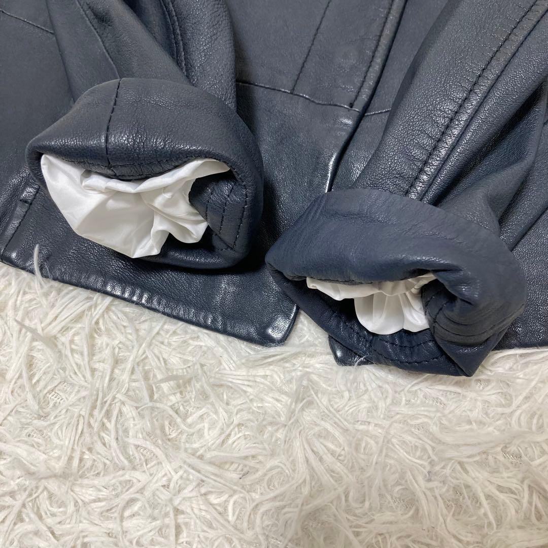 HUGO BOSS✨異素材　ソフトラムレザージャケット　レオパード　ニット　M