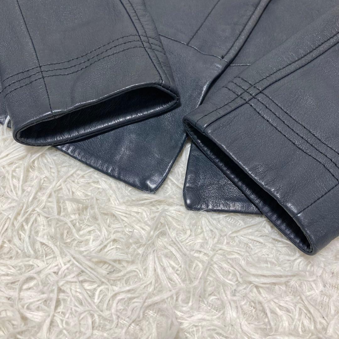 HUGO BOSS✨異素材　ソフトラムレザージャケット　レオパード　ニット　M