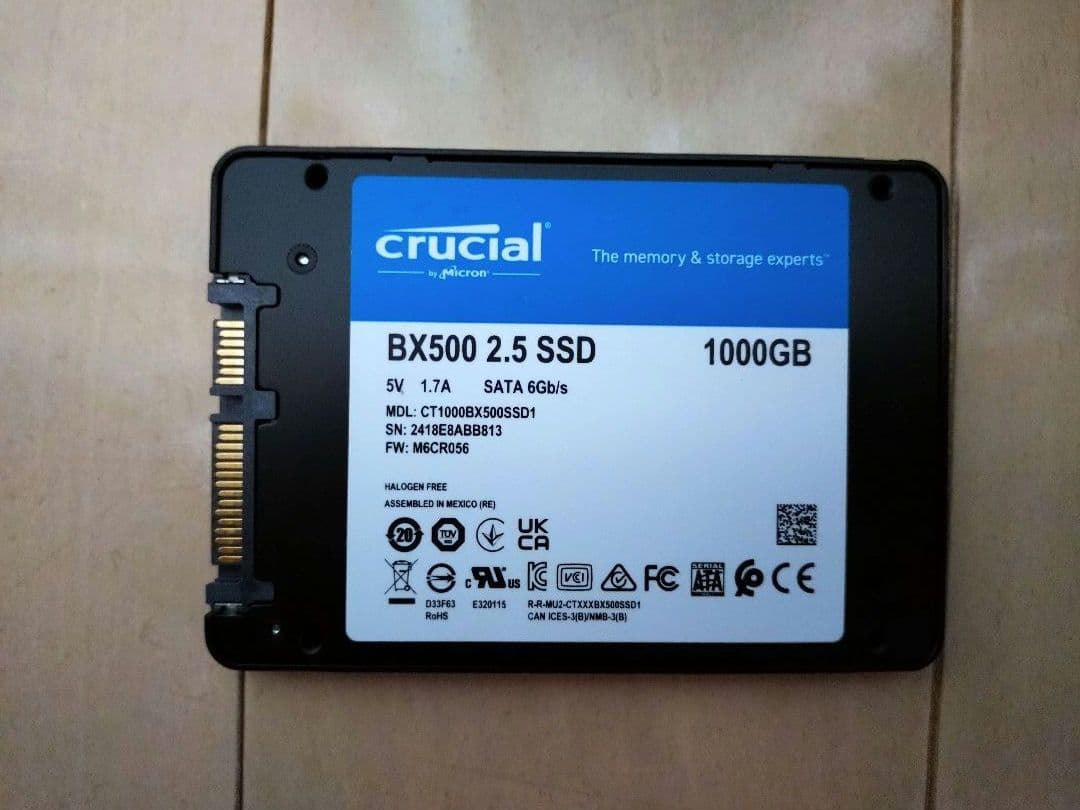 i*n様 内蔵型SSD Crucial BX500 1TB 2.5インチSSD