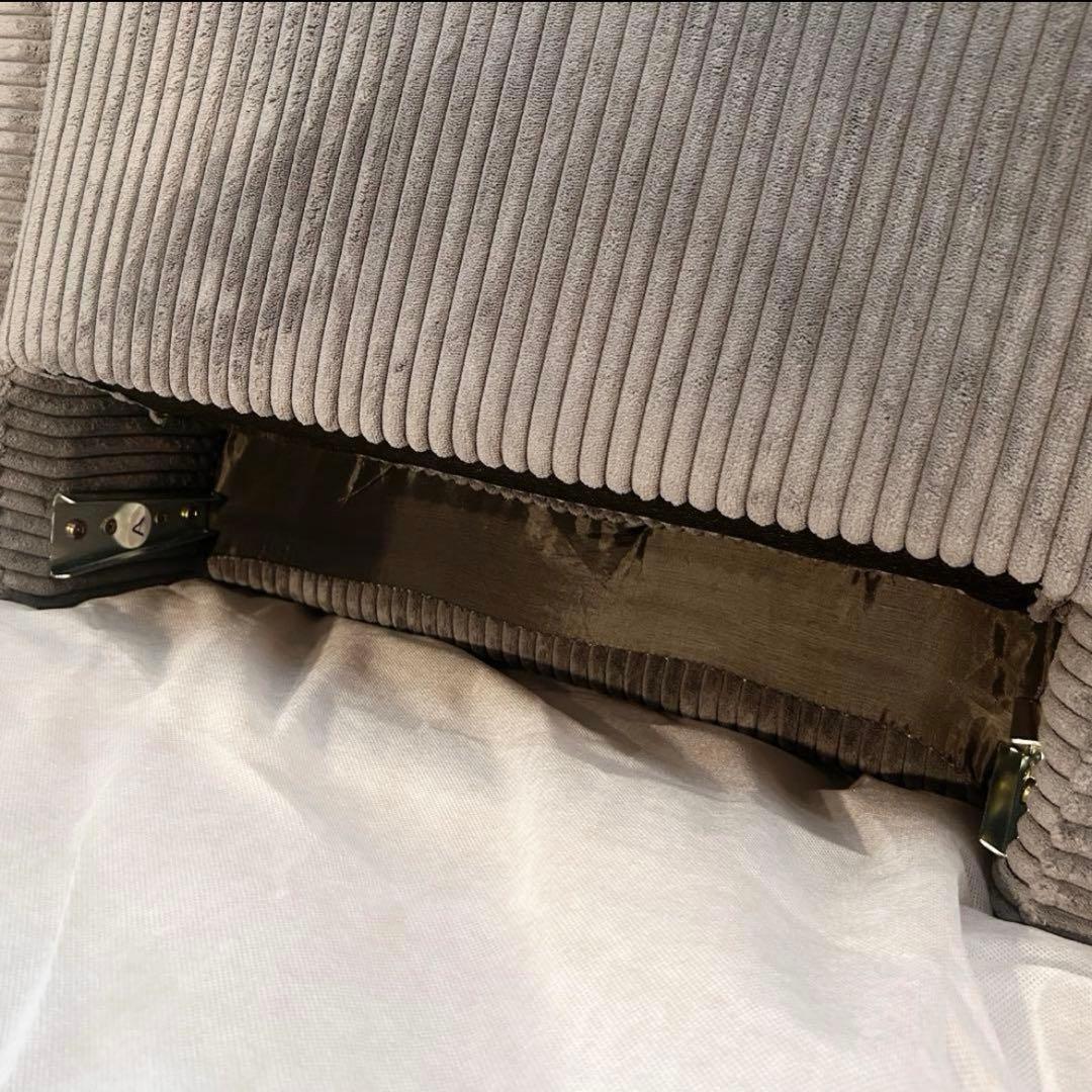 一人掛けソファ 座椅子　コーデュロイ　チャコールグレー　脚なし　1人用ソファ