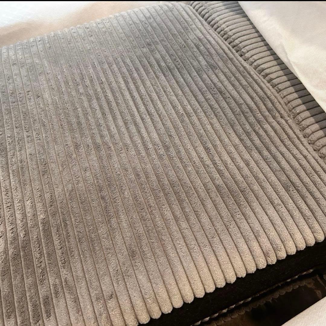 一人掛けソファ 座椅子　コーデュロイ　チャコールグレー　脚なし　1人用ソファ